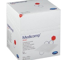 Medicomp / Медикомп - Салфетки из нетканого материала (стерильные)с Y-вырезом: 7.5см х 7.5см; 6слоев; 25 х 2 шт.